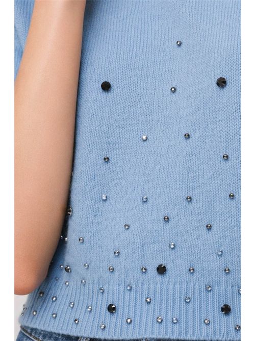 Maglia dolcevita a maniche corte in angora con applicazioni - Maglia Applicazione KOCCA | BARBELLA/70008